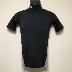 UNDER ARMOUR アンダーアーマー メンズM 半袖シャツ Tシャツ アンダーシャツ トップス 黒 BIGロゴプリント 速乾素材 スポーツウェア