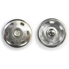 スナップボタン シルバー 21mm 10組入り 縫い付けタイプ 打ち具不要 銀 ボタン  B-328