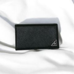 【F2016】中古品 PRADA プラダ サフィアーノトライアングル カードケース 名刺入れ メンズ レディース ユニセックス ブランド中古 ブランド 中古 リユース