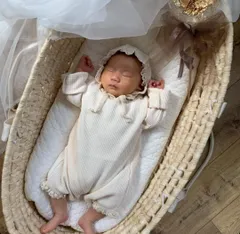 韓国子供服 frill rib bonnet & rompers ロンパース