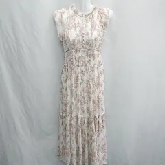 ◇ ⊂ ◎ snidel スナイデル 花柄 プリーツ加工 半袖 ロング丈 ワンピース サイズ00 ホワイト ピンク系 レディース E  【1412090040405】