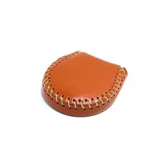 (京都 おかげさまで) 小さい 小銭入れ 極小 コインケース 馬蹄型 本革 財布 コンパクト (オレンジ)