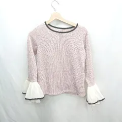 ◇ ⊇◎●未使用● &.NOSTALGIA ノスタルジア 袖フリル リブニット 長袖 カットソー サイズM ピンク レディース E  【1501160042316】