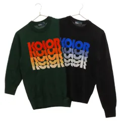 kolor (カラー) 20AW ダブルネック ドッキング ニットセーター ブラック/グリーン 20WCL-N02315 レディースのサムネイル
