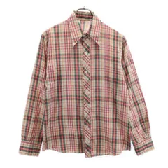 ヴィンテージ 80s チェック 長袖 シャツ レッド系 VINTAGE メンズ 【中古】  【230915】 メール便可