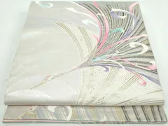平和屋着物◎六通柄袋帯　唐織　九百錦　花つる文　オーロラ箔　正絹　逸品　DAAT2280qa