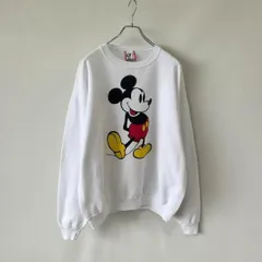 90s USA製　ミッキー　プリント　スウェット　Disney stand mickey print sweat shirt  vintage T1303 B6