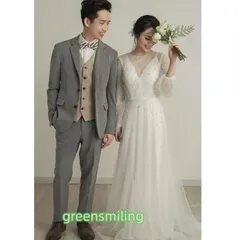 ウェディングドレス ロングドレス スレンダードレス チュール 長袖 パール 二次会 結婚式 前撮り ワンピース 白 ブライダル 花嫁 ウエディ