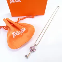#ae フォリフォリ Folli Follie ネックレス シルバー ピンク silver 925 四葉 クローバー 鍵 キー 袋・箱付き レディース [962950] k01