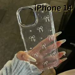 【SHOPS】iPhone14 スマホケース リボン クリア シンプル 軽量 おしゃれ かわいい 透明 E048
