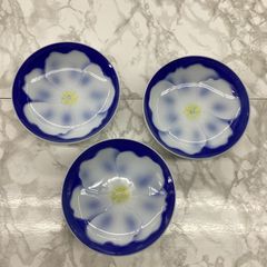 ①【送料込み】深皿 盛り皿 中皿 20cm 青・花柄 3枚セット - メルカリ