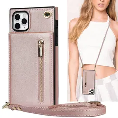 【数量限定】カードケース 斜め掛け 首掛け 肩がけ 【iCoverCase】 チェーン case 適用 手帳 スマホケース 11プロマックス ファスナー型 携帯ケース アイホン11プロmax アイフォン11プロマックス アップル カバー ストラップ付き マック