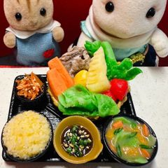 496春野菜の蒸しせいろ⭐️ミニチュアフード　ドールハウス　リカちゃん　シルバニア　樹脂粘土　ねんどろいど　ブライス　フィギュア　ミニチュア　フェイクフード