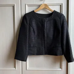 18 ノーカラー　jacket　ジャケット　ツイード　 フォーマル ジャケット トップス アウター お呼ばれ　デート　オフィスカジュアル　食事会