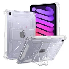 【新品】 Asgens iPad mini 7 A17 Pro 2024/ iPad mini 6 2021 8.3インチ用クリアケース、ペンシルホルダー/キックスタンド付き、強化コーナー付きソフトTPU製、耐衝撃性 - クリア 0