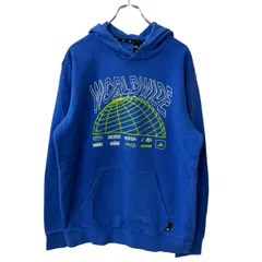 adidas ロゴスウェット パーカー M ブルー アディダス フーディー プルオーバー プリント カットソー 古着卸 アメリカ仕入 a709-6197