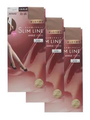 [アツギ] ストッキング SLIM LINE(スリムライン) 厚手 くるぶし丈 クチゴムゆったり ストッキング 〈3足組〉 FS3570 レディース シェリーベージュ 22.0-25.0 cm