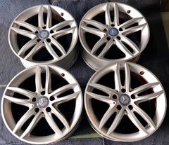 ☆送料無料☆メルセデスベンツ Cクラス(W204) 純正 17インチ ホイール4本 7.5J/8.5J 47/58 PCD112 ハブ径約66.5    No.625
