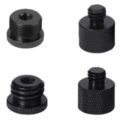 【特価商品】(4個入り)(黒)5/8メスから3/8オスねじと1/4メスから5/8オスアダプターセット 変換ネジアダプター マイクスタンドアダプター 固定ネジアダプター アルミニウム合金 マイクアームスタンド、カメラ三脚に最適のサムネイル