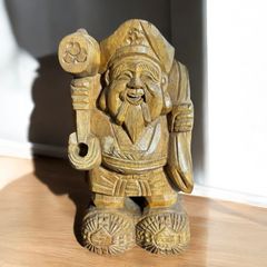 木彫り 大黒天 恵比寿 七福神 木製 大黒様 商売繁盛 開運 縁起物 彫刻 仏像 古美術 インテリア 置物 オブジェ 骨董品 アンティーク