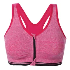 スポーツブラ フロントオープン 前ファスナー ジッパー バッククロス Yバック ホールド ストレッチ 通気性 パット取り外し可能 ノンワイヤー ジム 筋トレ ha8
