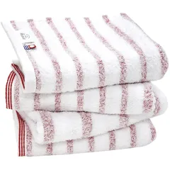 【新着商品】今治タオル 認定 フェイスタオル hiorie(ヒオリエ) mist ミスト 4枚セット レッド 日本製 ボーダー 今治ブランド 瞬間吸水 速乾 部屋干し 綿100％ 柔らか ソフト imabari towel 0