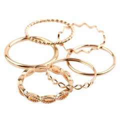 【ゴールド×アソート】[Cream dot. クリームドット公式] 6点セット リング 金属アレルギー ニッケルフリー セットリング 重ねづけ ファッションリング 大人 上品 エレガント シンプル 