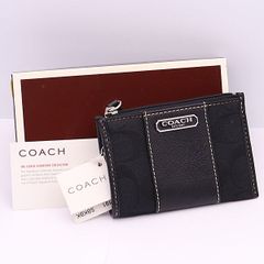 コーチ 小銭入れ コインケース レザー ブラック キーリング付き 80609 