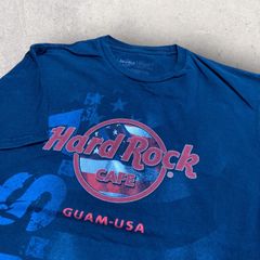 US古着 Hard Rock CAFE GUAM-USA ハードロックカフェ グアム Tシャツ L ネイビー