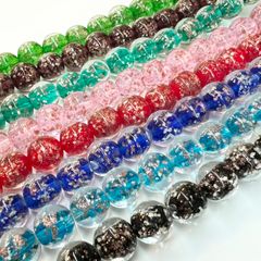 ミヤコマリン 12mm ブレスレット 蓄光 ホタルガラス とんぼ玉