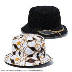 新品☆ニューエラ ジョジョの奇妙な冒険 コラボ 黄金の風 バケット01 リバーシブル ブローノ・ブチャラティ ブラック ホワイト 14339773 帽子 New era JOJO hat