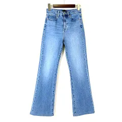 ユニクロ UNIQLO スリム フレア ジーンズ デニムパンツ ウォッシュ加工 ストレッチ 22 ライトブルー 小さいサイズ