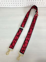 ハンドメイド＊ショルダーストラップ ジャガード 赤ハート(951)