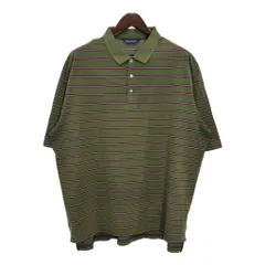 POLO GOLF ポロゴルフ ラルフローレン ボーダー ポロシャツ 大きいサイズ セージグリーン(メンズ XXL)中古 古着 T9253