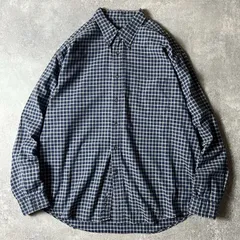 00s Eddie Bauer チェック 長袖 コットン ボタンダウン シャツ XL / 00年代 オールド エディーバウアー ネイビー