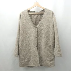 ◇ ⊇ Samansa Mos2 blue 長袖 ボアコート サイズM ベージュ レディース E  【1504240008547】