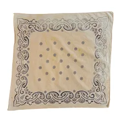 ヴィンテージバンダナ　デップ柄　白ベース　トリコカラー　ワムクラフト社 ヴィンテージバンダナ デップ柄 白ベース トリコカラー ワム