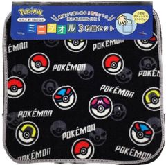 粧美堂 ポケットモンスター 3Pミニタオル(モンスターボール) 430844 プチタオル ハンカチ POCKET MONSTERS ポケモン