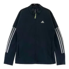 サイズ：L ADIDAS GOLF アディダスゴルフ GR8837 ジップジャケット スリーストライプ  ブラック系 [240101501342] ゴルフウェア レディース ストスト