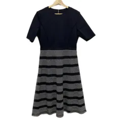 Leilian(レリアン) ワンピース サイズ11 M レディース - 黒×白 半袖/ロング