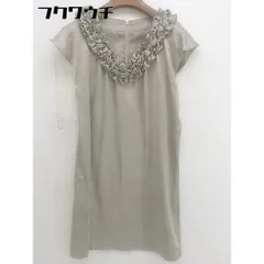 ◇ green label relaxing UNITED ARROWS バックジップ フレンチスリーブ ミニ ワンピース ベージュ レディース  【中古】 【1111090008889】