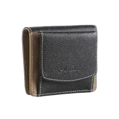 ☆ ブラックxグレーベージュ ☆ Digne レザースリムミニウォレット byLIZDAYS LIZDAYS リズデイズ 財布 lz-66114 二つ折り財布 2つ折り財布 ミニ財布 折りたたみ財布 ボックス型小銭入れ box型小銭入れ スキミング防止 本革