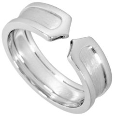 カルティエ Cartier C2 リング 指輪 #60 K18WG 8.9g ホワイトゴールド 2C ユニセックス【中古】
