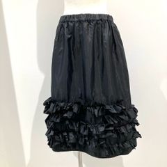 RI-S010 コムデギャルソン コムデギャルソン COMME des GARCONS COMME des GARCONS エステルサテン 裾フリルスカート 黒 Sサイズ 2022年S/S