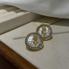 ピアス ヴィンテージ シンプル バロック パール ローズ ラグジュアリー 気品 小さめ 高級感 ファッションXuA2205