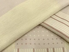 平和屋着物▽小紋　単衣　市松文様　洗える着物　AAAU8676fy