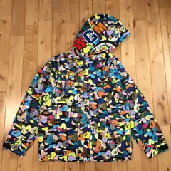 マルチカモ シャーク スノボ ジャケット Mサイズ a bathing ape shark hoodie snow board jacket BAPE multi camo ベイプ 迷彩