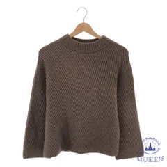 ☆美品☆ I.T.S international イッツインターナショナル トップス ニット セーター 丸首 シンプル 長袖 レディース ブラウン Free 日本製 901-15519 送料無料 古着