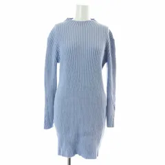 スナイデル SNIDEL 23AW Sustainableワイドリブミニニットワンピース 長袖 ウール混 F 青 ブルー SWNO234017 /KU