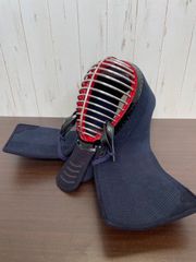 a605☆剣道防具☆面単品☆日本武道☆広島☆5㎜ミシンななめ刺し☆つむじ63☆中学生～一般☆赤刺
